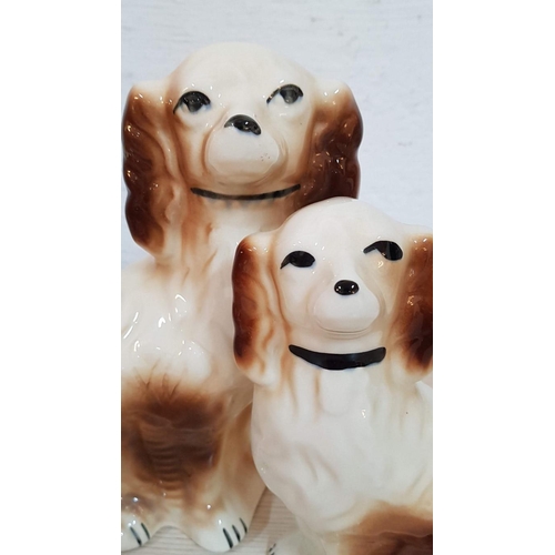 638 - Pair of Ceramic Staffordshire Style Spaniel Dog Figurines (27cm and 22cm)