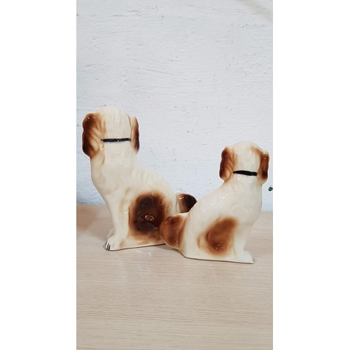 638 - Pair of Ceramic Staffordshire Style Spaniel Dog Figurines (27cm and 22cm)