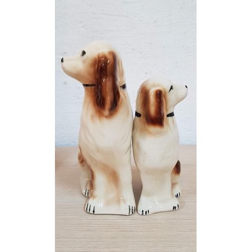 638 - Pair of Ceramic Staffordshire Style Spaniel Dog Figurines (27cm and 22cm)