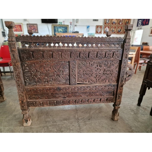 662 - Large Antique Hand Carved Swat Chest / Dowry Chest, From Swat Valley in Pakistan, Circa 18th/19th Ce... 