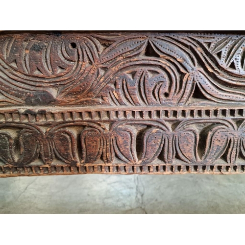 662 - Large Antique Hand Carved Swat Chest / Dowry Chest, From Swat Valley in Pakistan, Circa 18th/19th Ce... 