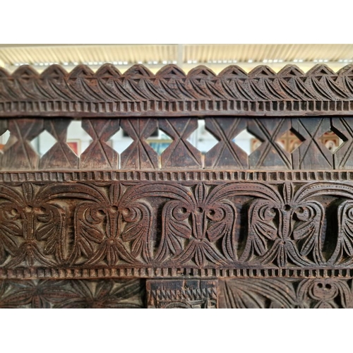 662 - Large Antique Hand Carved Swat Chest / Dowry Chest, From Swat Valley in Pakistan, Circa 18th/19th Ce... 