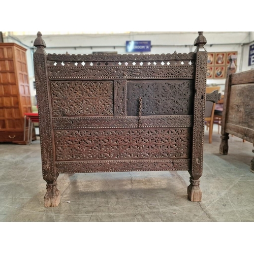 665 - Large Antique Hand Carved Swat Chest / Dowry Chest, From Swat Valley in Pakistan, Circa 18th/19th Ce... 