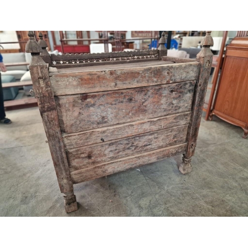 665 - Large Antique Hand Carved Swat Chest / Dowry Chest, From Swat Valley in Pakistan, Circa 18th/19th Ce... 