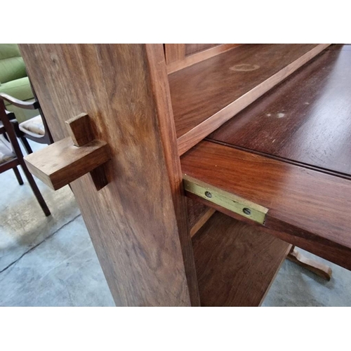 667 - Vintage / Mid-Century Gustav Stickley Style Arts & Craft 'Chalet Desk', with Drop Down Front, Lower ... 