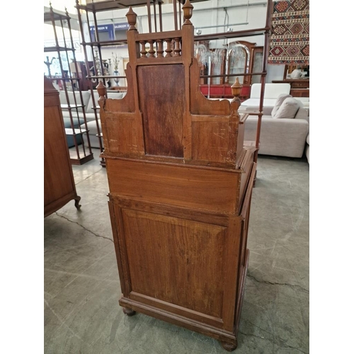 672 - Antique Davenport / Writing Desk, with Sloping Felt Writing Pad, Lift-Up with Storage and Fitted Int... 