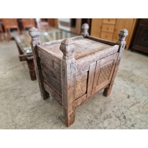 674 - Antique Hand Carved Swat Valley Dowry Chest, From Pakistan, Circa 18th/19th Century, with Decorative... 