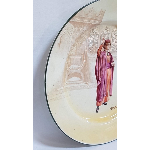 140 - Early Circa 20s 'Royal Doulton' Shakespearean Portia Porcelain Plate, Hallmark and Number, Ø: 26.5cm... 