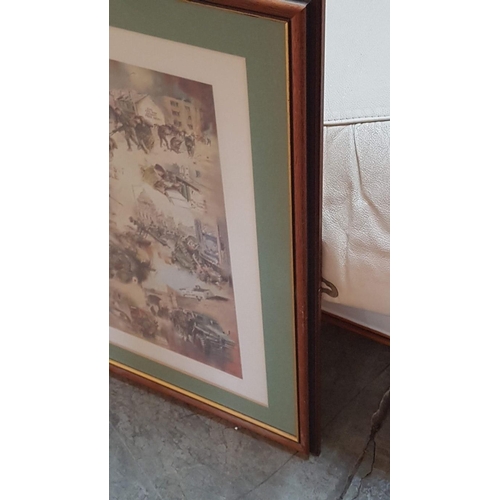 39 - 'Ulster Impressions' 1970 Military Print by Joan Wanklyn, Framed (76cm x 63cm), Together with Limite... 