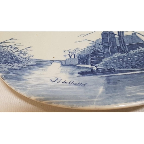 478 - 'Windmill' Vintage Delf Ceramic Plate (A/F, Repair), Stamped Wall Plate and One Other Similar, Ø: 23... 