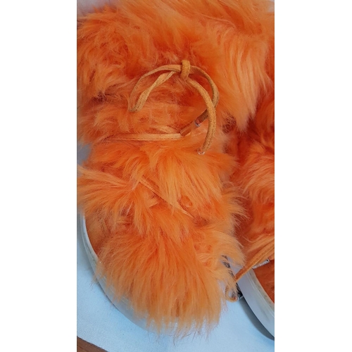 573 - Orange 'Moon Boot' Pulse Mid Premium Pop Faux Fur Sneakers, EU40/UK6.5.