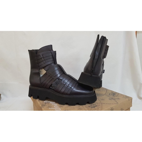 575 - 'Free People' Hydra Huarache Boots (Women), Size 39, Black  Lug Zip, Un-Used.