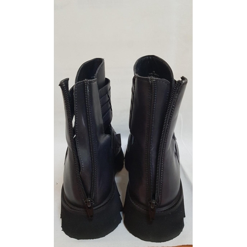 575 - 'Free People' Hydra Huarache Boots (Women), Size 39, Black  Lug Zip, Un-Used.