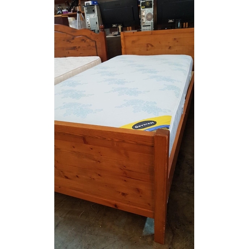 81 - Pinewood Single Bed with 'Gevorest' Mattress.
(Approx. 202cm x 95cm)