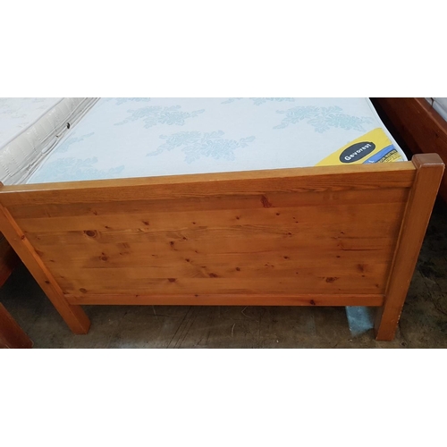 81 - Pinewood Single Bed with 'Gevorest' Mattress.
(Approx. 202cm x 95cm)