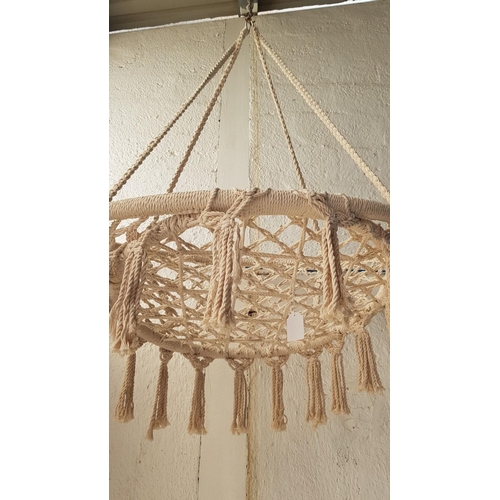 83 - 'Boho' Style Round Swing Hammock/ Hanging Swing Cradle, Out/Indoor, Approx. Ø:80cm.