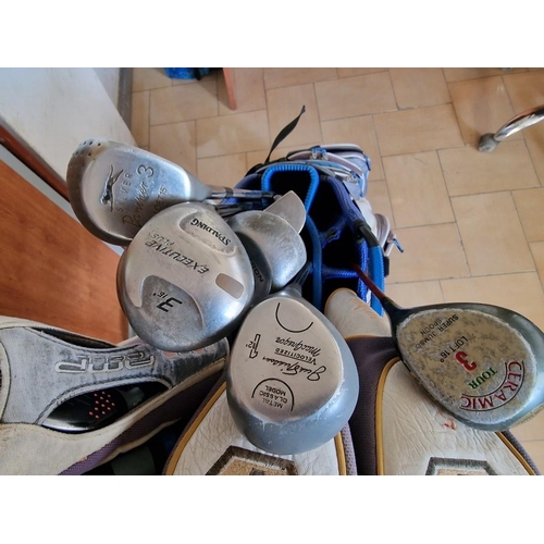 697 - Collection of Assorted Golf Clubs in Golf Bag with Trolley; Ping G30 Driver, Cobra AMP Pro Driver, C... 