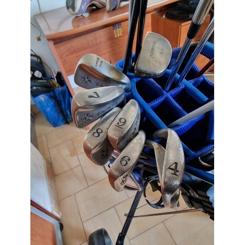 697 - Collection of Assorted Golf Clubs in Golf Bag with Trolley; Ping G30 Driver, Cobra AMP Pro Driver, C... 