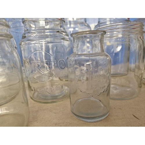 703 - Collection of 13 x Assorted Glass Jars and Containers, Incl. Vintage Advertising, etc, (see multiple... 