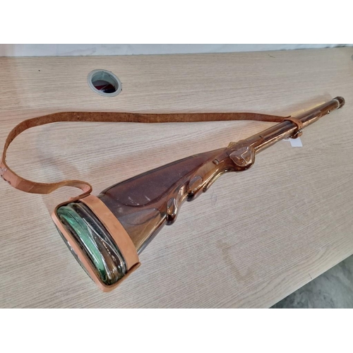 706 - Russian Cognac / Brandy in 90cm Long(!) Glass Riffle Shape Bottle, with Leather Strap