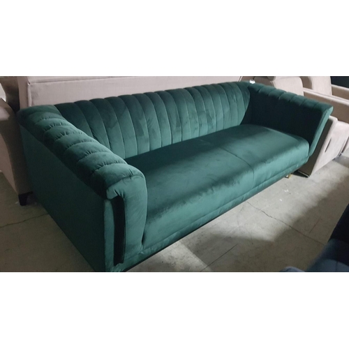 14A - 'Chamby' Green Colour Velvet Effect 3 Seater Sofa from the 'Guido Maria Kretschmer' Home&Living Bran... 