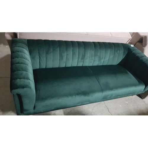 14A - 'Chamby' Green Colour Velvet Effect 3 Seater Sofa from the 'Guido Maria Kretschmer' Home&Living Bran... 