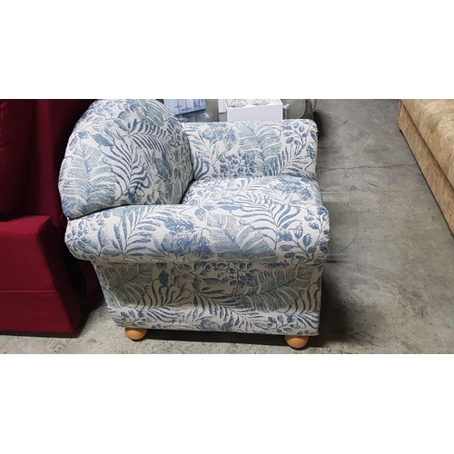 46 - Blue & White Floral Pattern Jacquard Fabric Armchair

* Unused * - Furniture Stock Clearance, RRP €3... 