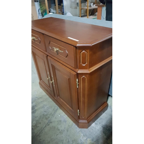 49A - Classical Style Dark Wood Sideboard with 2-Drawers Over Double Cupboard, (Approx. 88 x 36 x 82cm)

*... 