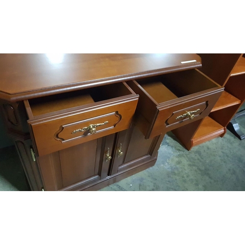 49A - Classical Style Dark Wood Sideboard with 2-Drawers Over Double Cupboard, (Approx. 88 x 36 x 82cm)

*... 