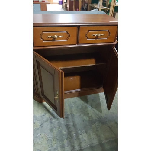 49A - Classical Style Dark Wood Sideboard with 2-Drawers Over Double Cupboard, (Approx. 88 x 36 x 82cm)

*... 