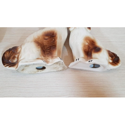 638C - Pair of Ceramic Staffordshire Style Spaniel Dog Figurines (27cm and 22cm)