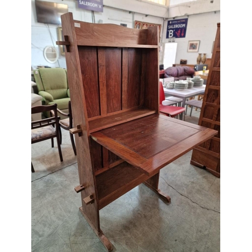 667C - Vintage / Mid-Century Gustav Stickley Style Arts & Craft 'Chalet Desk', with Drop Down Front, Lower ... 