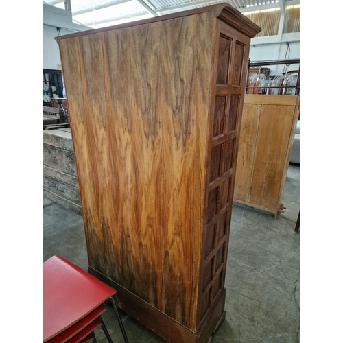 668C - Spanish Colonial Style Solid Teak Wood Multi-Panel / Grid Design Two Door Wardrobe / Drinks Cabinet ... 