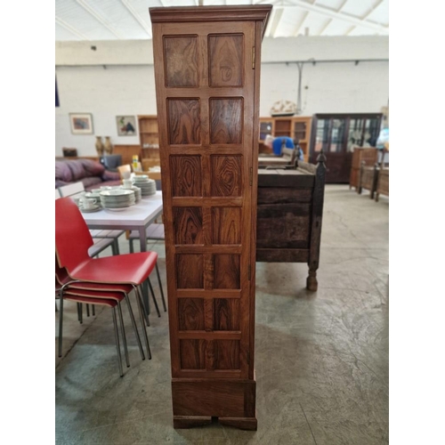 668C - Spanish Colonial Style Solid Teak Wood Multi-Panel / Grid Design Two Door Wardrobe / Drinks Cabinet ... 