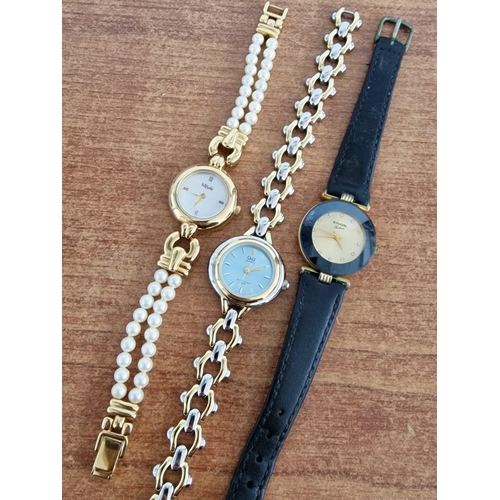 391 - 3 x Ladies Wrist Watches; 'Misaki' Gold Tone with Mother of Pearl Face and Japanese Pearl Bracelet S... 