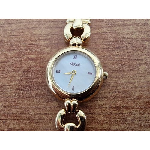 391 - 3 x Ladies Wrist Watches; 'Misaki' Gold Tone with Mother of Pearl Face and Japanese Pearl Bracelet S... 