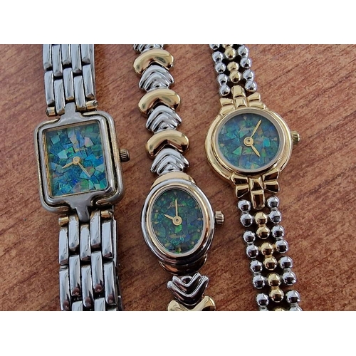 393 - 3 x Ladies Wrist Watches; Two 'Jeanier' Steel and Gold Plated with Opal Effect Face, and One 'Piere ... 