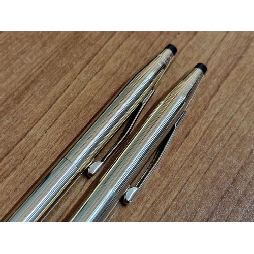 397 - Matching Cross 14ct Rolled Gold Ball Point Pen and 0.5mm Propelling Pencil in Original Boxes with Cl... 