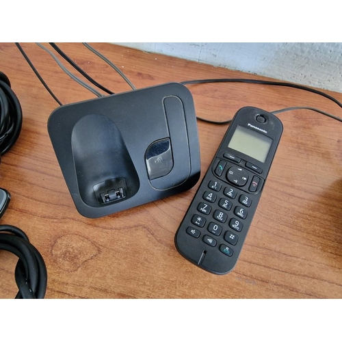 398 - 2 x Panasonic Cordless Telephones (Models: KX-TGH220GR and KX-TGC210GR), Together with Mobile Phone ... 