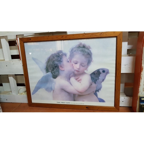 380 - 'The First Kiss' (William Bouguereau), Framed Print, Approx. 88cm x 68cm.