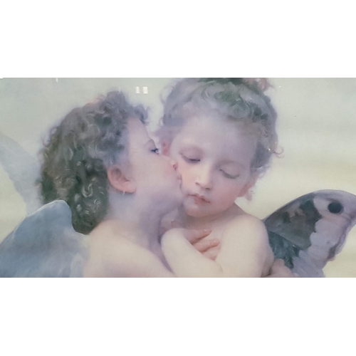 380 - 'The First Kiss' (William Bouguereau), Framed Print, Approx. 88cm x 68cm.