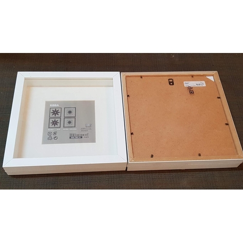 387 - 2x Identical Modern Square Photo Frame, IKEA 'Ribba', White Finished (25cm x 25cm). (2)