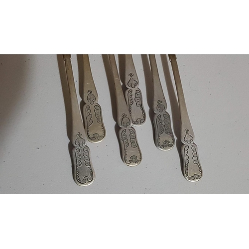 389 - Vintage Silver (600) Tea Spoons (Probably Russian), Approx. 135.5g, Set of 6x.