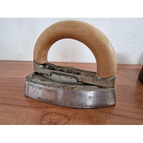 26 - 3 x Antique Coal Irons, (a/f)