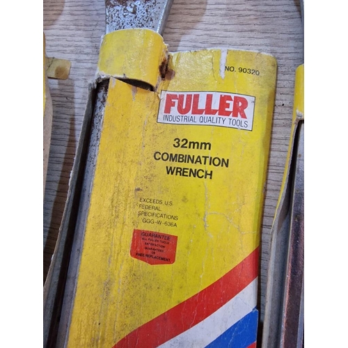 54 - 6 x Large 'Fuller' 32mm Combination Wrenches / Spanners, Unused, (6)