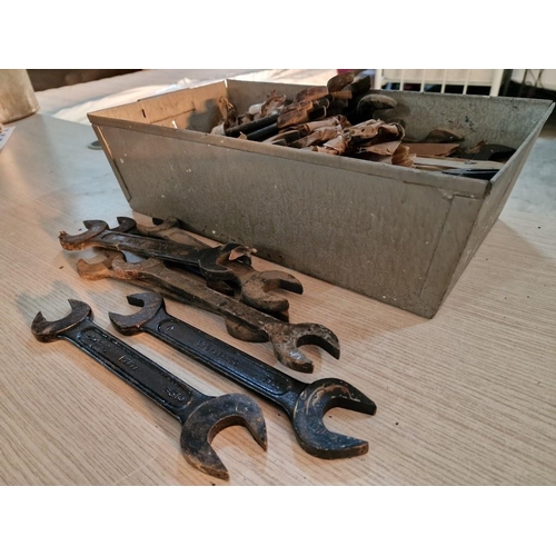 57 - Large Qty of Spanners, * Many Unused * in Metal Tray