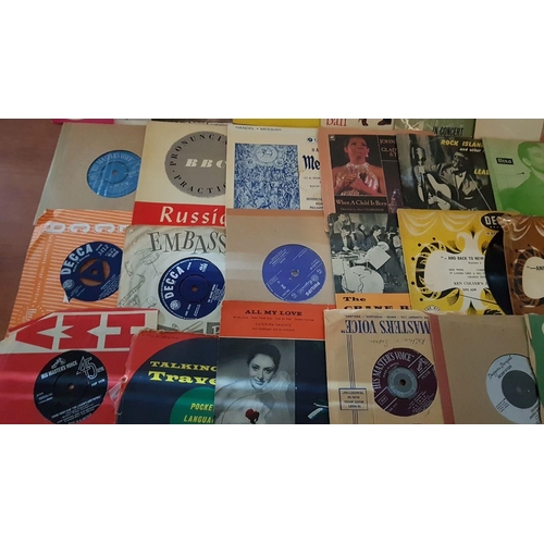 241 - Vintage Large Collection of Approx. 60x Single Records, Various Music Types.  (60)