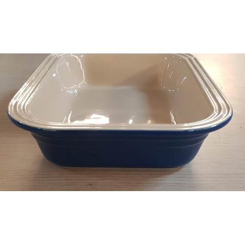 30 - Le Creuset Set of Casserole Dishes in Cornflower Blue: Round (Ø: 25.5cm-No 08.01), Rectangular (29cm... 