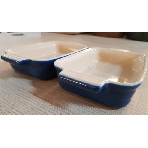 31 - Le Creuset Set of 4x Rectangular Casserole Dishes in Cornflower Blue: Large (37cm x 25cm), Medium (3... 