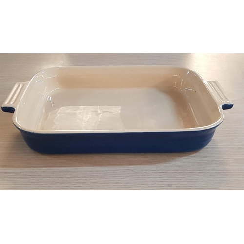 31 - Le Creuset Set of 4x Rectangular Casserole Dishes in Cornflower Blue: Large (37cm x 25cm), Medium (3... 